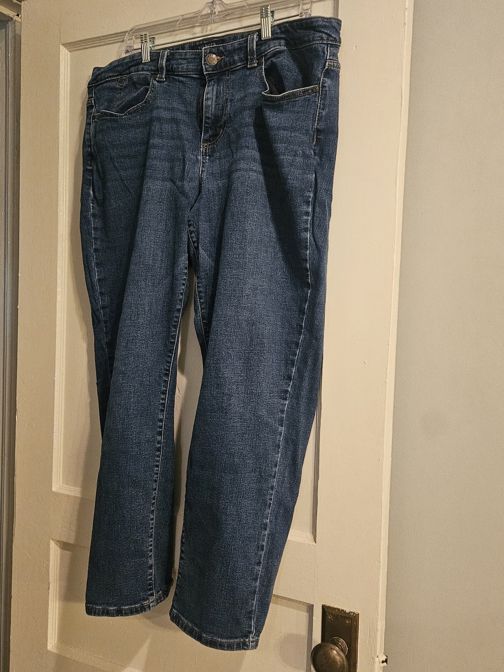 Talbots "Boyfriend" Dark Blue Relaxed Straight-Leg Jeans, Size 16W